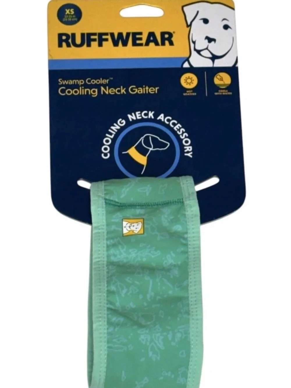 Ruffwear Swamp Cooler Cooling Dog Neck Gaiter Size XS 12”-15” Aurora Teal